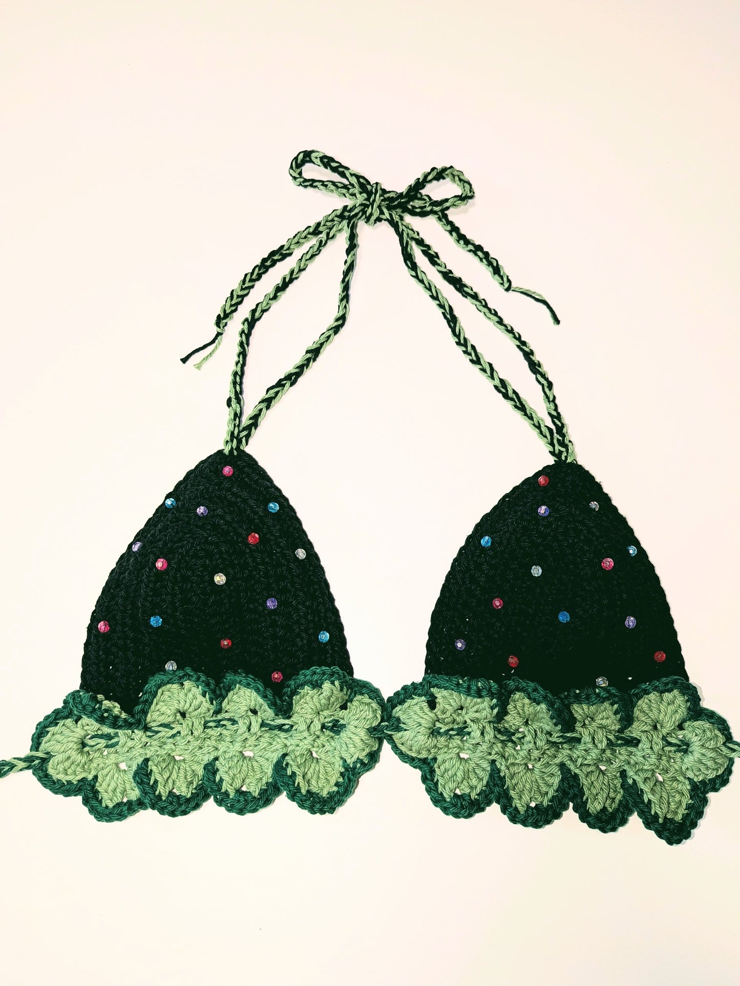 Black Strawberry Crochet Bra top