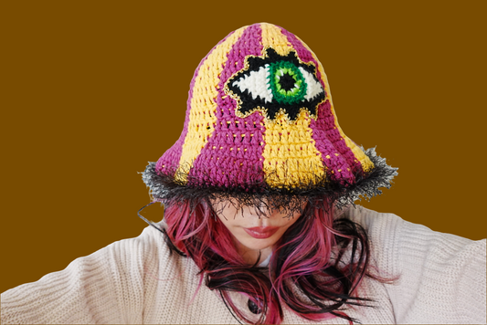 Green Eye Crochet Hat