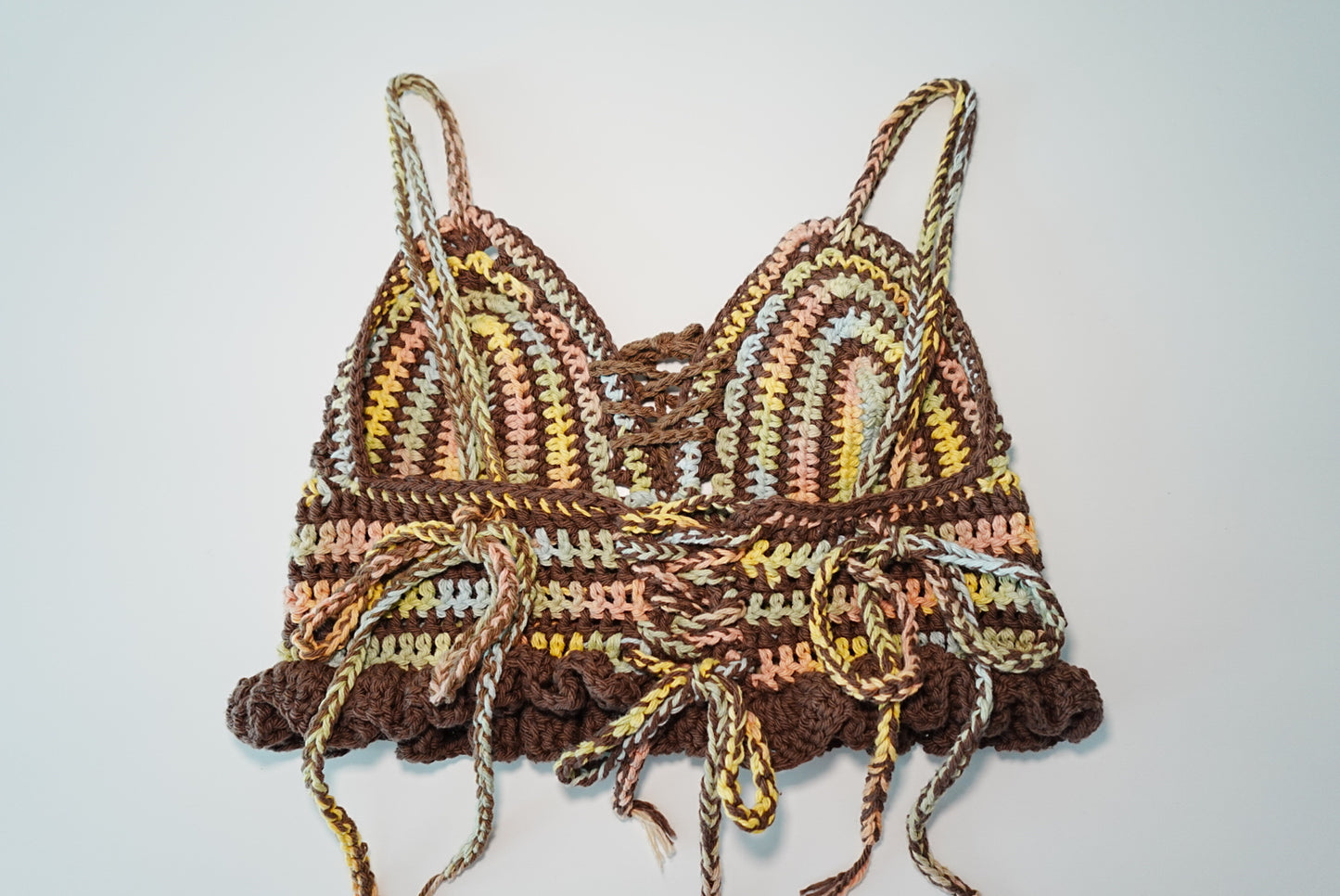 Espresso Brown color mix Crochet Bra Top