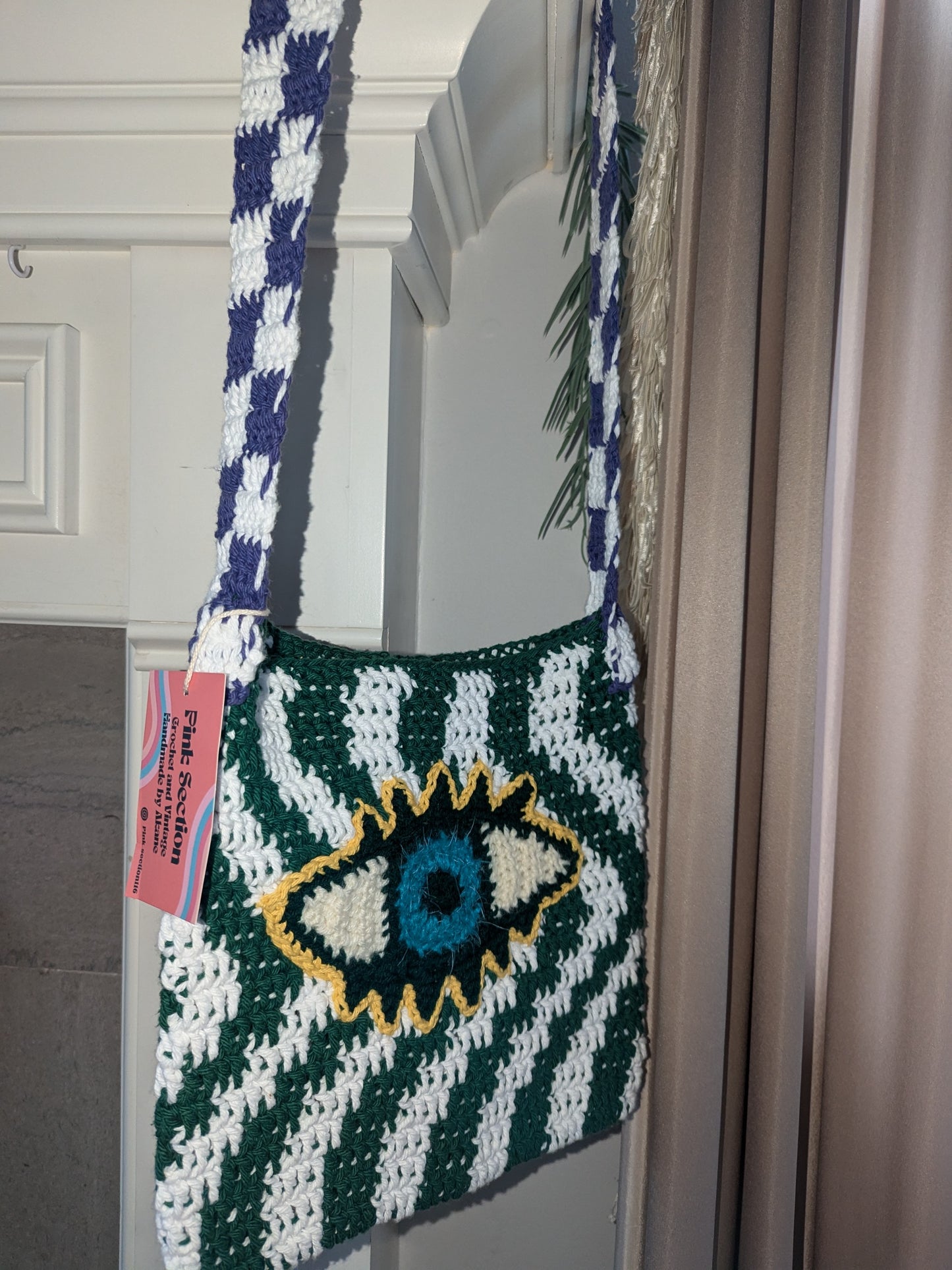 Blue eye x Wavy Crochet Shoulder Bag