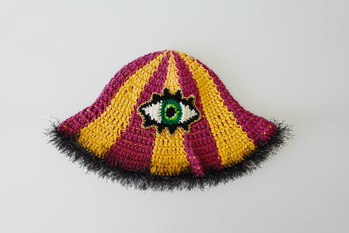 Green Eye Crochet Hat