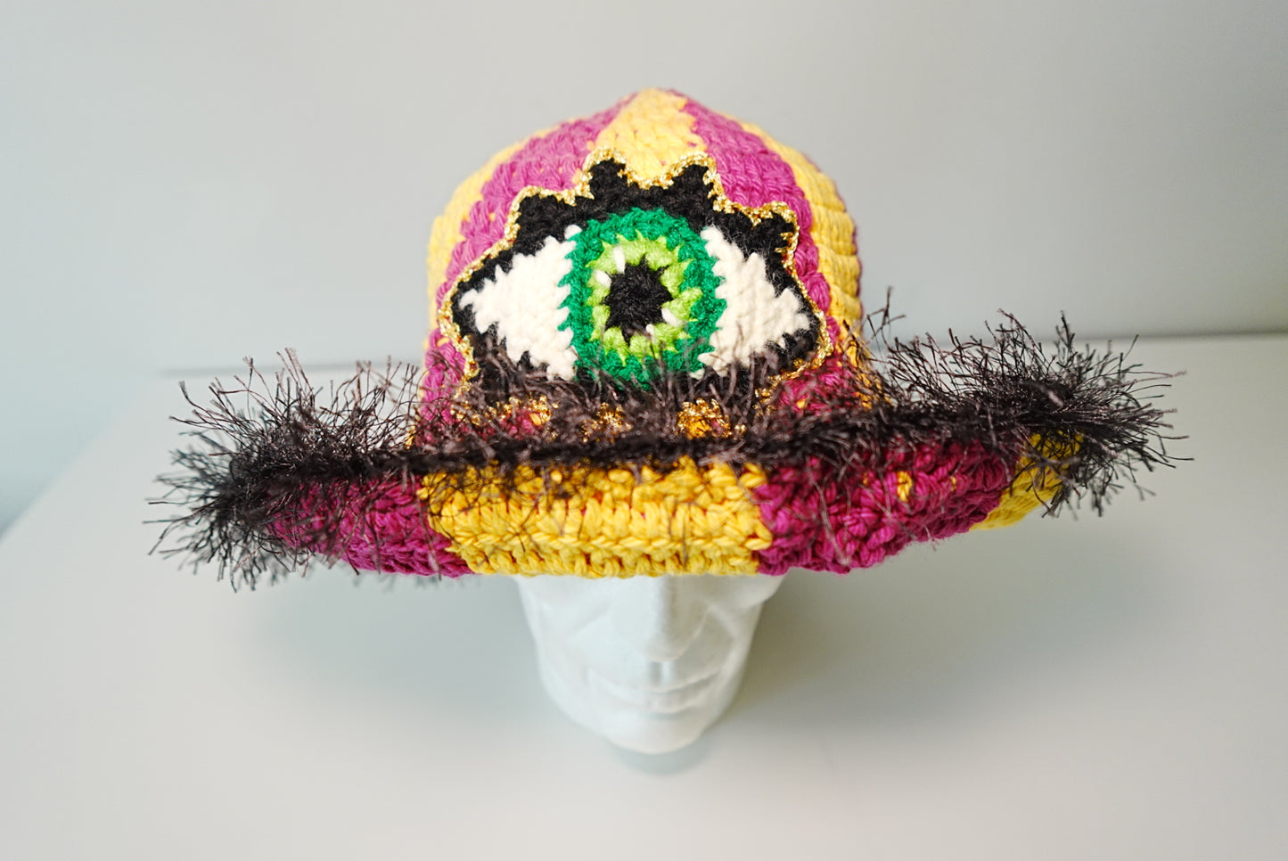 Green Eye Crochet Hat
