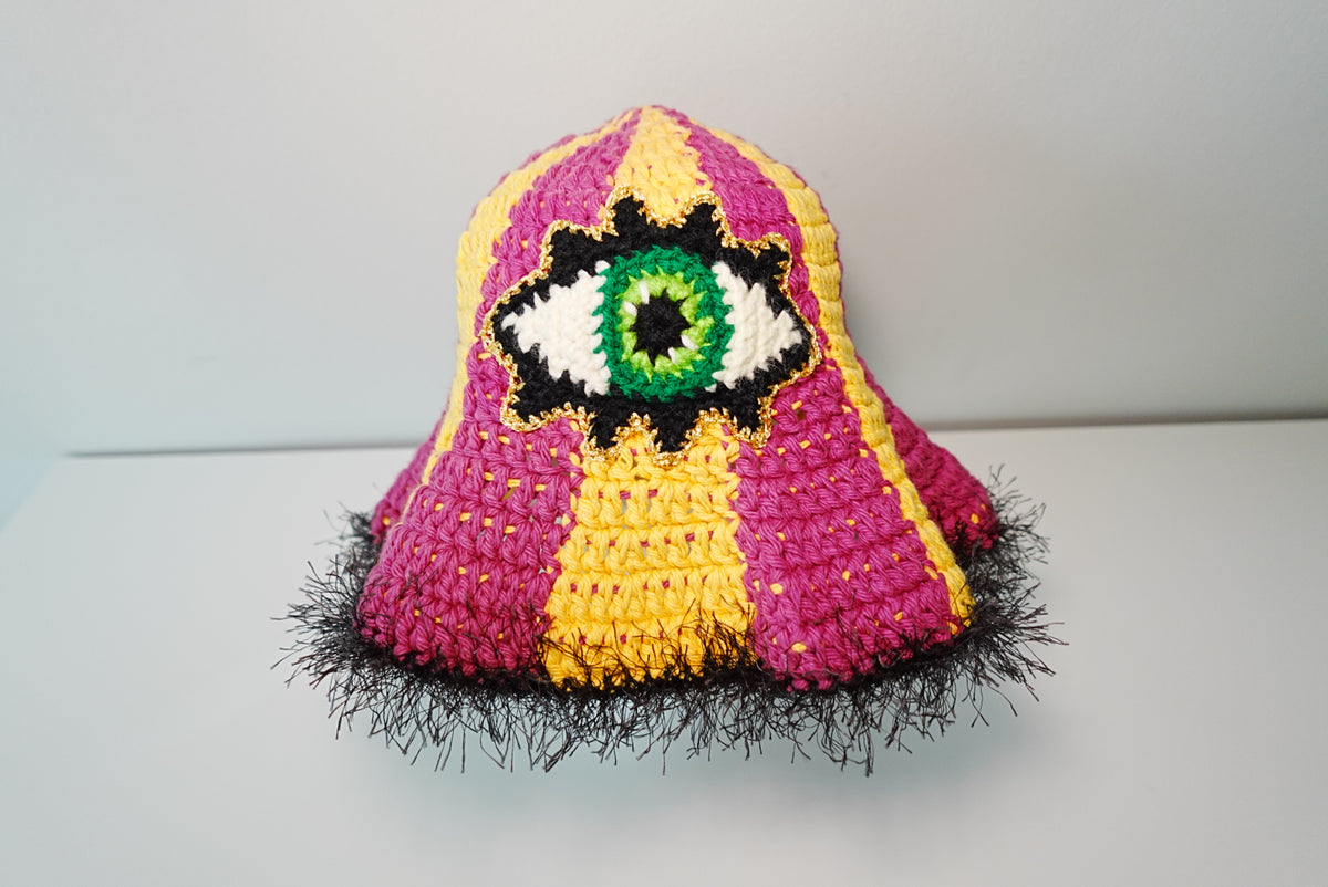 Green Eye Crochet Hat