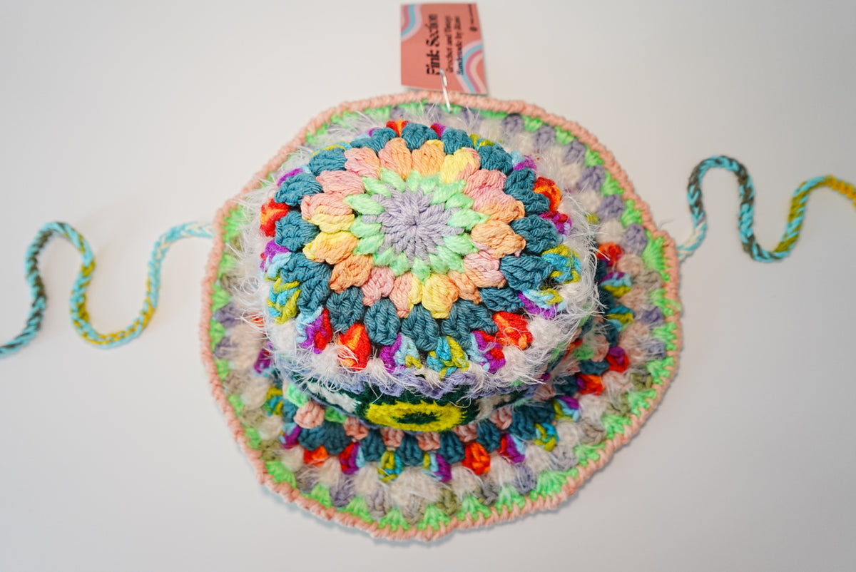 Yellow Eye Crochet Hat in Mult color