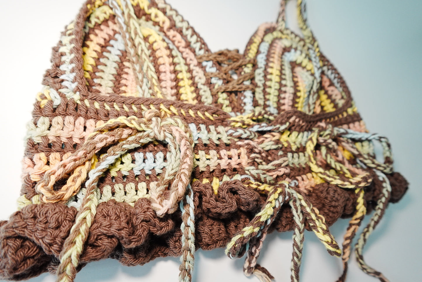 Espresso Brown color mix Crochet Bra Top